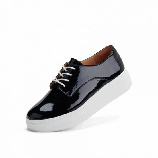 Chunky Sole | Derby City Crinkle Patent Black – Rollie Womens