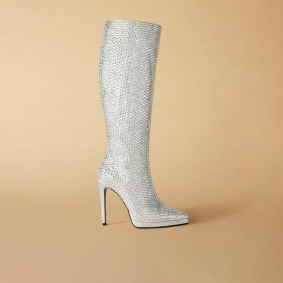 Knee High Boots | Spotlight Silver – Russell & Bromley Womens