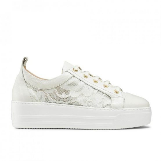 Lace-Up Sneakers | Boardwalk White – Russell & Bromley Womens