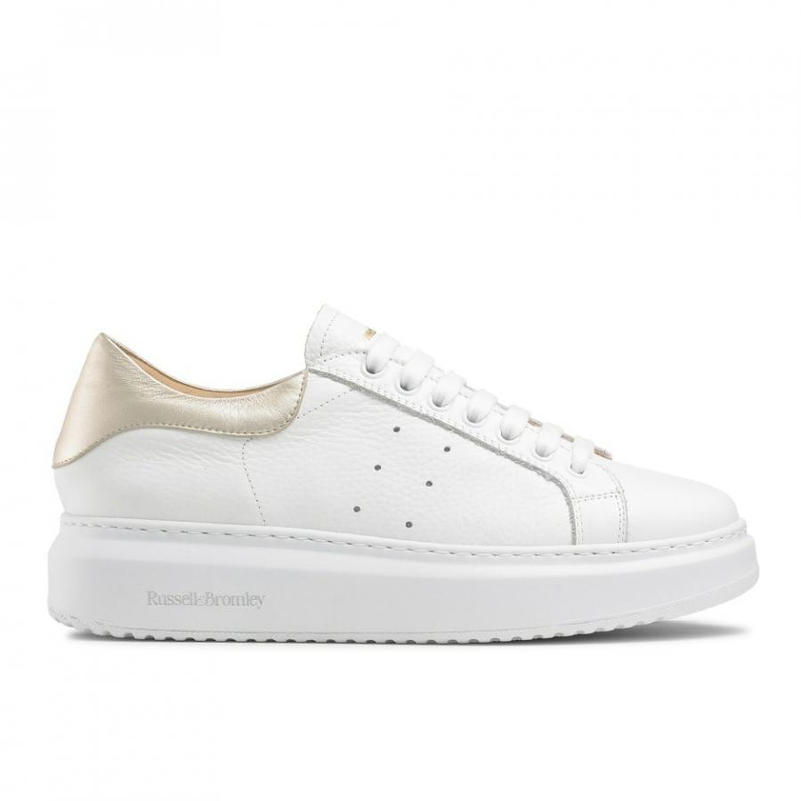 Lace-Up Sneakers | Present White – Russell & Bromley Womens